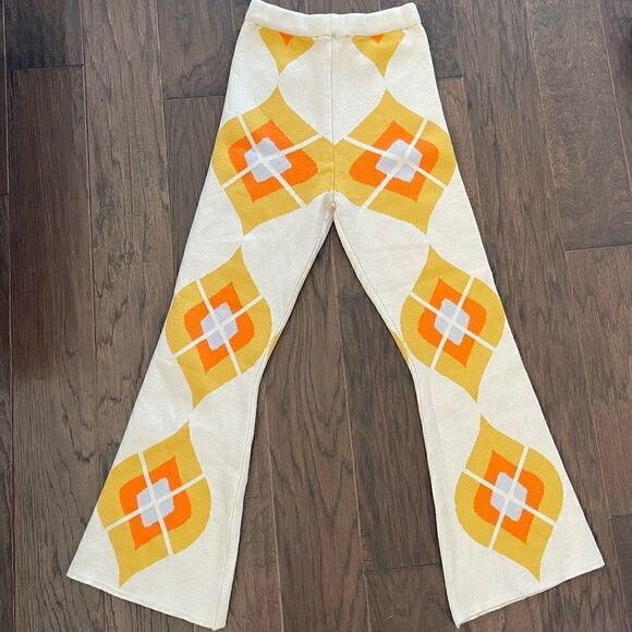 Retro Argyle High Waisted Retro Vintage Style Sweat Pants - Picture 1 of 2